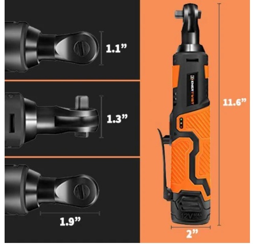 90 Degree Cordless Ratchet Wrench - Powerful Angle Wrench for Easy Access - Image 2