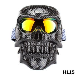 Skull Face Mask for Motorcycles - Windproof Design with Glasses for Men