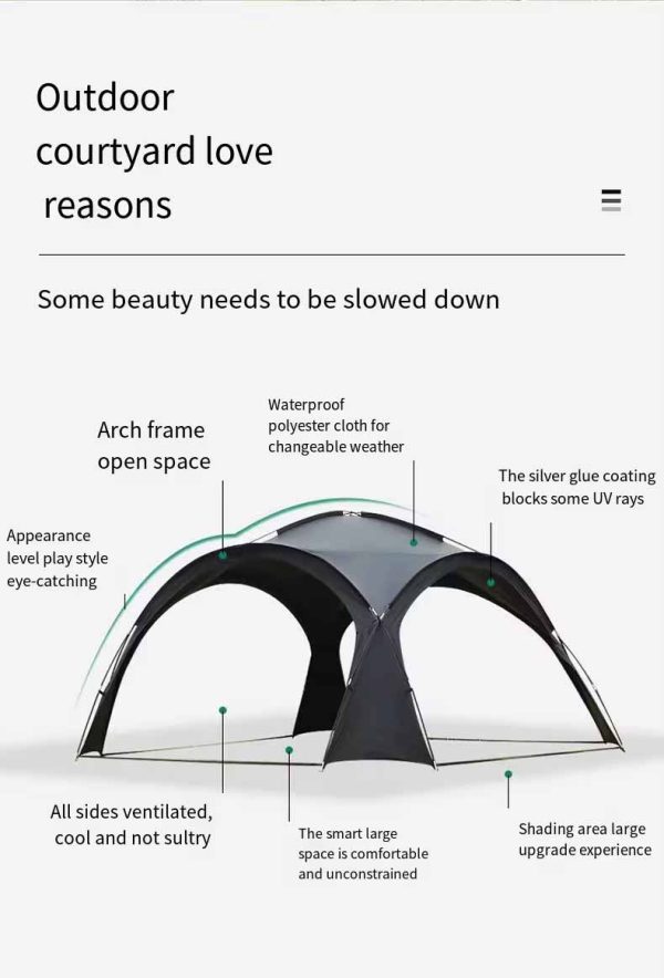 Spacious Large Dome Tent Sun Shelter Tarp for Ultimate Outdoor Protection - Image 8