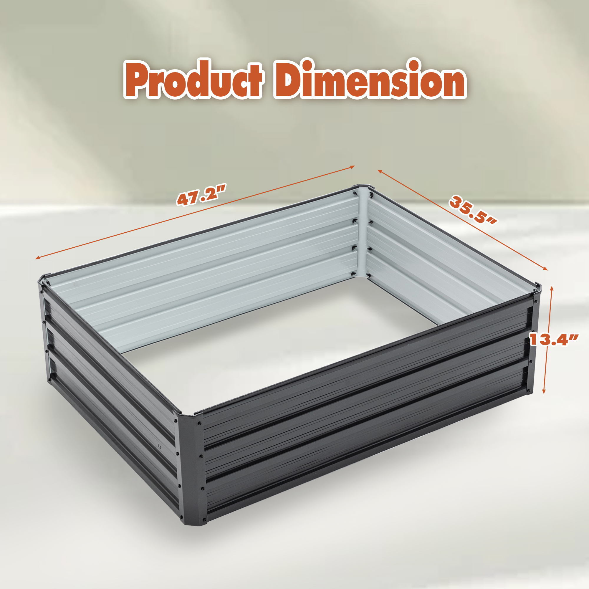 Galvanized Outdoor Raised Garden Bed Kit - Black Rectangle Planter for Vegetables, Fruits, and Herbs - Image 4