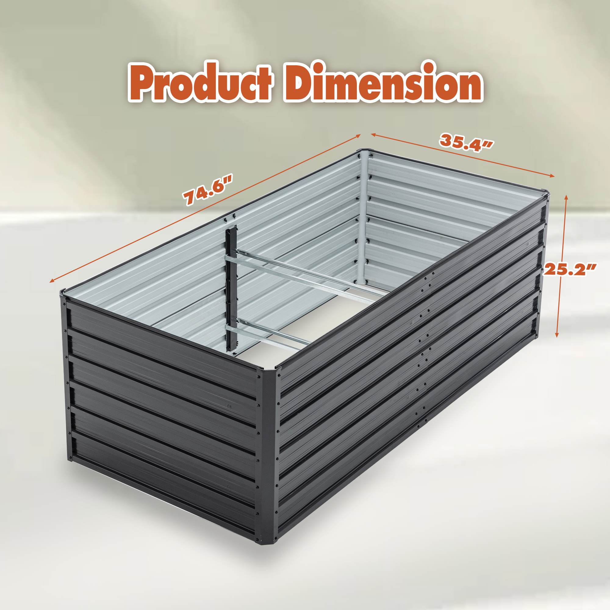 Galvanized Outdoor Raised Garden Bed Kit - Black Rectangle Planter for Vegetables, Fruits, and Herbs - Image 30