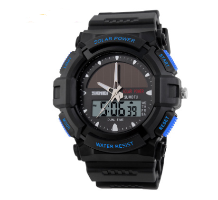 Fashionable Outdoor Sports Men's Solar Watch - Waterproof Double Display Electronic Timepiece for Students - Image 7
