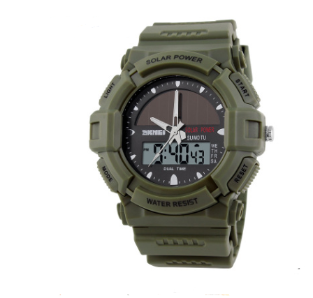 Fashionable Outdoor Sports Men's Solar Watch - Waterproof Double Display Electronic Timepiece for Students - Image 8