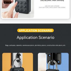 Secure Fingerprint Lock Padlock - Waterproof Anti-Theft Password Lock for Cabinets & Doors with APP Control