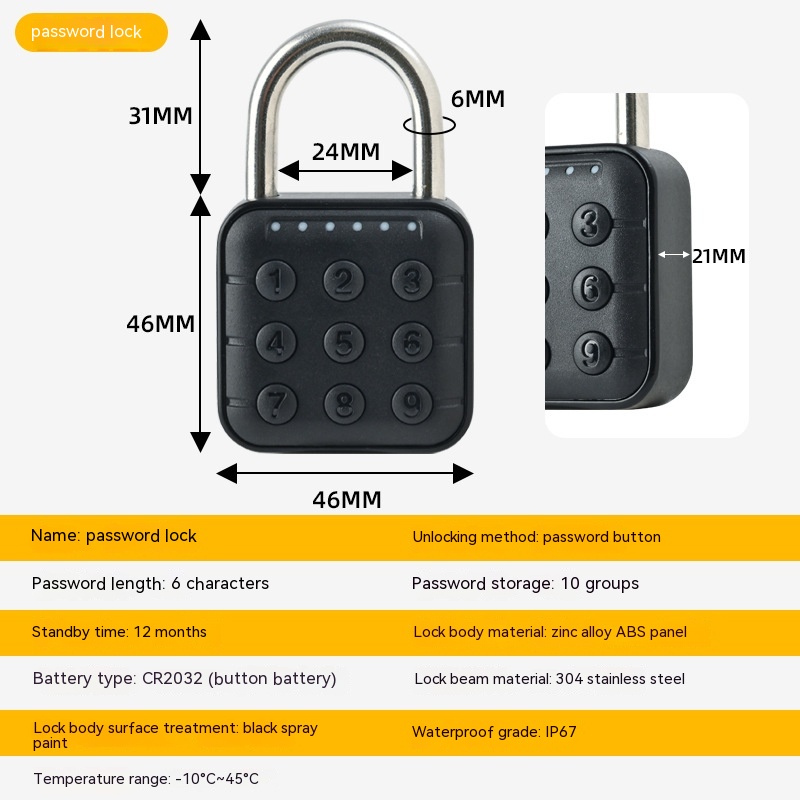 Secure Fingerprint Lock Padlock - Waterproof Anti-Theft Password Lock for Cabinets & Doors with APP Control - Image 15