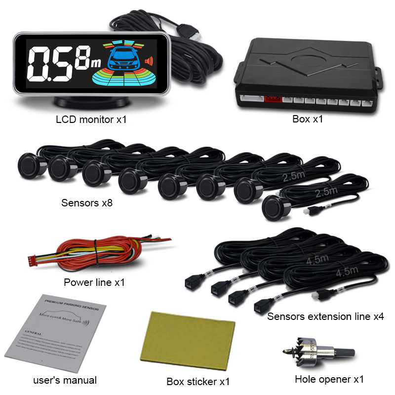 Advanced Front and Rear Automobile Reversing Radar with 8 Probe Sensors - Image 8