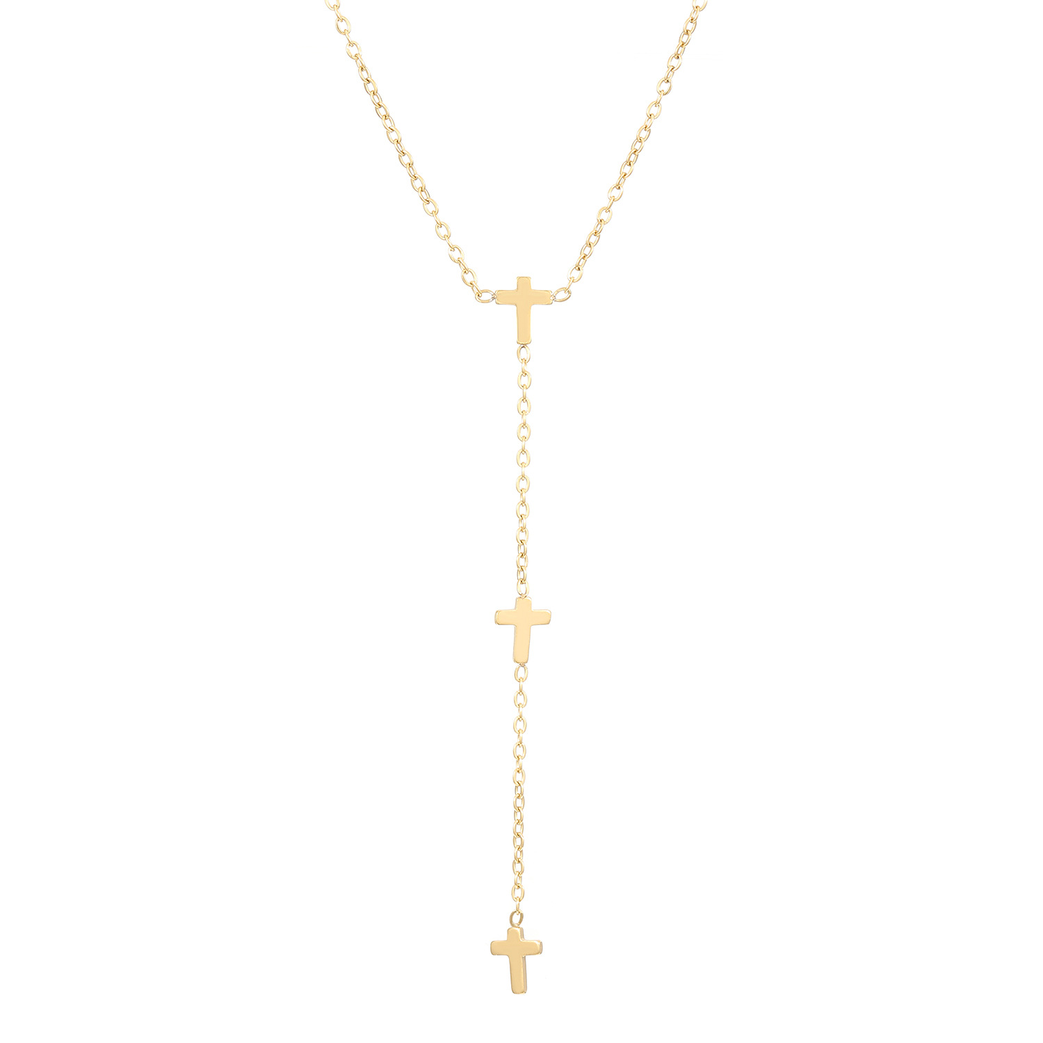 Stunning Titanium Steel & Stainless Steel Necklace for Women - Cross Heart Design - Image 8