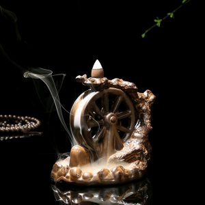 Elegant Ceramic Flow Smoke Backflow Incense Burner for Indoor Aromatherapy - Creative Sandalwood Incense Ornaments by Shui Mu Nianhua