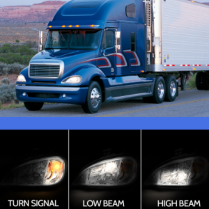 Chrome Housing Amber Reflective Headlight Assembly - Left & Right Pair Set