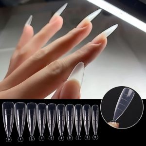 Ultra-thin Nail Art Sheets - 100 Non-marking Water Drop Pointed Ballet Coffin Trapezoid Sheets with Scale