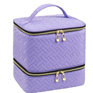 Waterproof Double-Layer Portable Nail Polish Storage Bag for Easy Organization