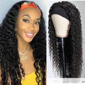 Europe, America, African Small Curly Black Fluffy Chemical Fiber Hair Wig with Headgear
