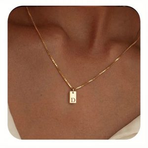 Premium Stainless Steel Corrosion-Resistant 26 Letters Square Pendant Necklace for Women