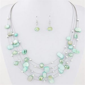 Elegant Women's Crystal Drop Earrings and Necklace Set for Stunning Style