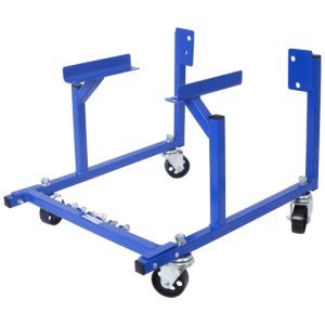 Heavy Duty Steel Engine Cradle With Wheels - 3in Powder Coated,  LBS Capacity, Easy Assembly for Small Block Ford - Storage Hardware Included