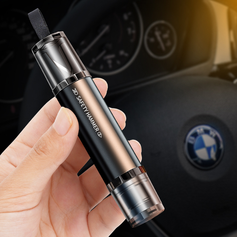 2-in-1 Car Safety Hammer: High Hardness Tungsten Steel Window Glass Breaker & Seat Belt Cutter Emergency Rescue Tool with Base - Image 15