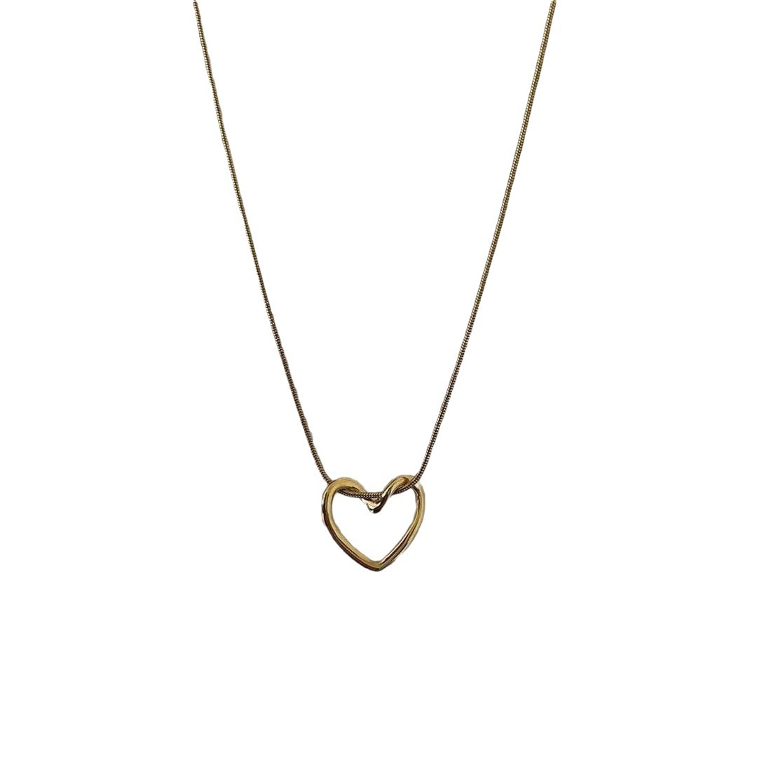 Sleek Titanium Steel Niche Hollow Heart Necklace for Women - Elegant Simplicity - Image 5