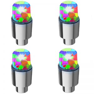 Mountain Bike Electric Motorcycle Tire Core Inflating Valve with Colorful Wheel Light