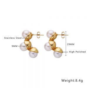 18K Gold Plated Fashion Stainless Steel Studs - Stylish & Durable Accessories