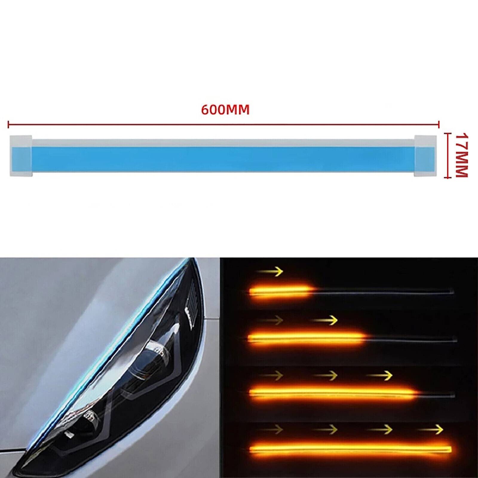 2x Auto LED Blinker Dynamic Strips DRL Headlight Daytime Running Light 60cm - Image 6