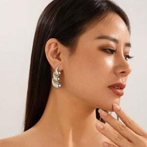 Stylish Geometry Pattern Water Drop Earrings for Women