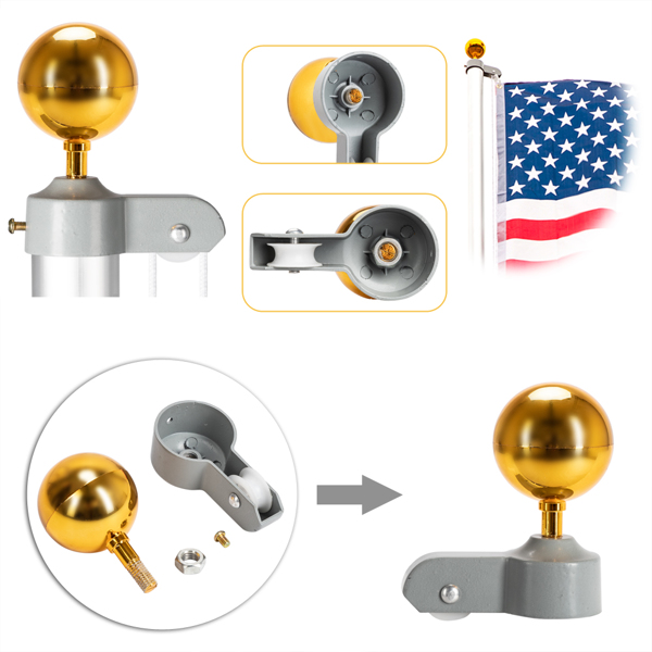 Adjustable and Extendable Aluminum Alloy Cut Off Flagpole for Versatile Use - Image 5