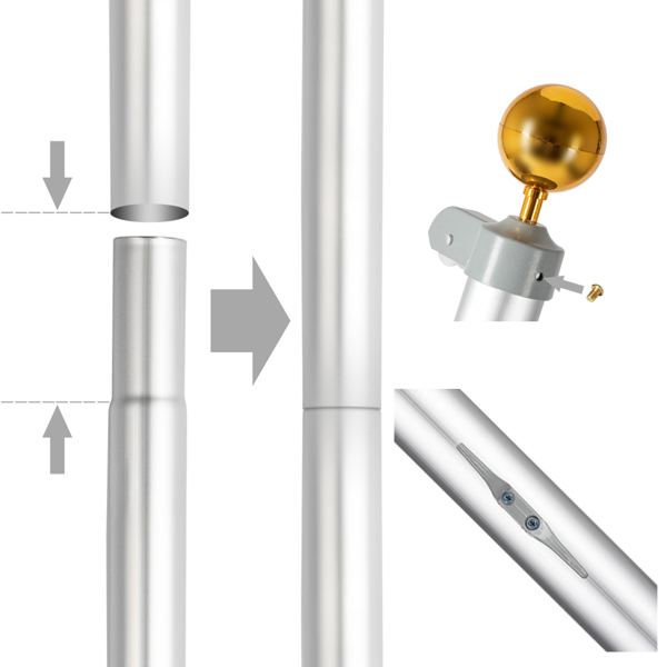 Adjustable and Extendable Aluminum Alloy Cut Off Flagpole for Versatile Use - Image 8