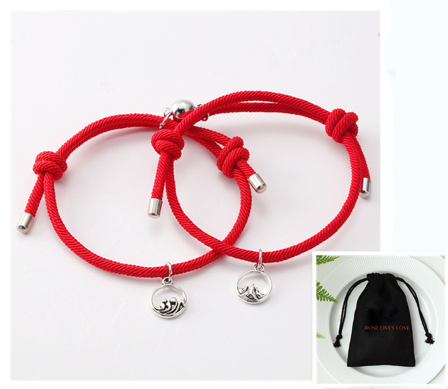 Handcrafted Ancient Silver Love Vows Magnet Bracelet for Lovers - Image 9