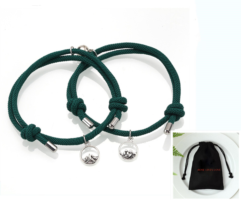 Handcrafted Ancient Silver Love Vows Magnet Bracelet for Lovers - Image 11