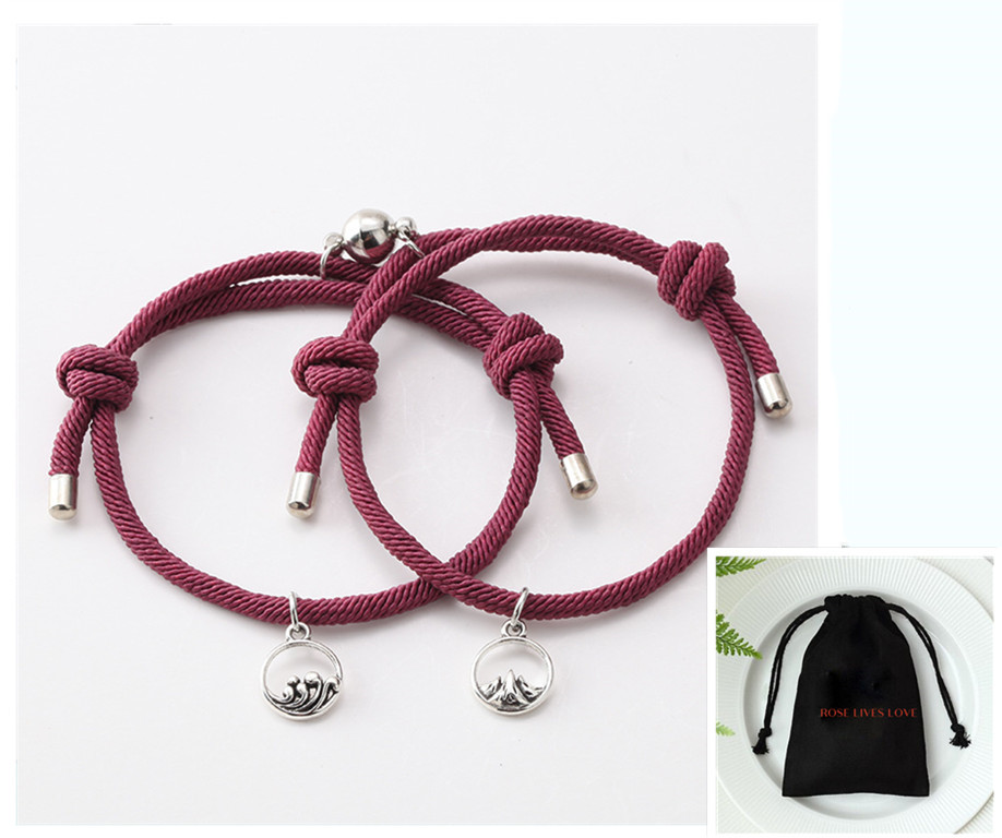 Handcrafted Ancient Silver Love Vows Magnet Bracelet for Lovers - Image 16