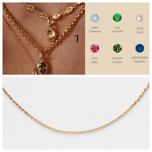 Stainless Steel Twelve Birthstone Necklace - 12 Stone Love Pendant Moonstone Jewelry for Women’s Birthday Gifts