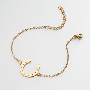 Trendy Punk Horse Shoe Chain Bracelet for Women - Stylish Stainless Steel U Shape Charm Jewelry for Party Gifts