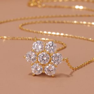 Sterling Silver Snowflake Necklace for Women - Light Luxury Unique Design