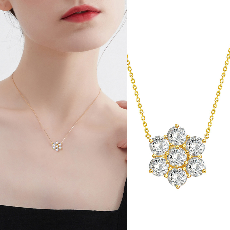 Sterling Silver Snowflake Necklace for Women - Light Luxury Unique Design - Image 2