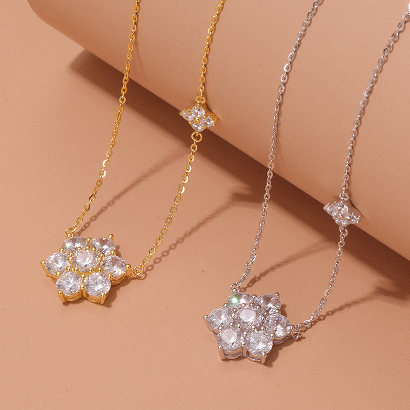 Sterling Silver Snowflake Necklace for Women - Light Luxury Unique Design - Image 3