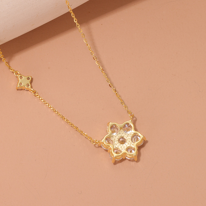 Sterling Silver Snowflake Necklace for Women - Light Luxury Unique Design - Image 4