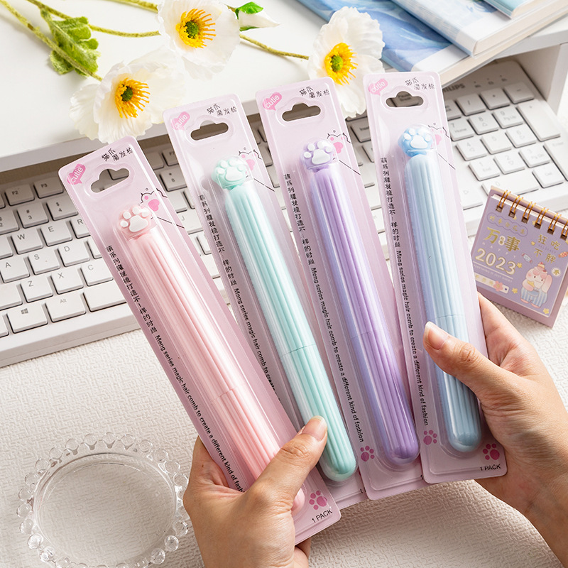 Adorable Cartoon Cat's Paw Series Small Hair Comb for Easy Styling - Image 21