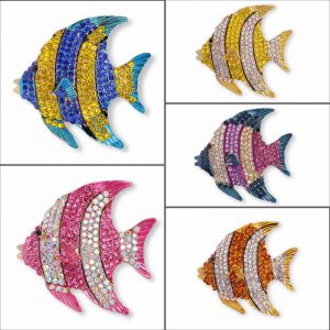 Stylish Diamond Fish Alloy Animal Pin - Temperament Fashion Accessory