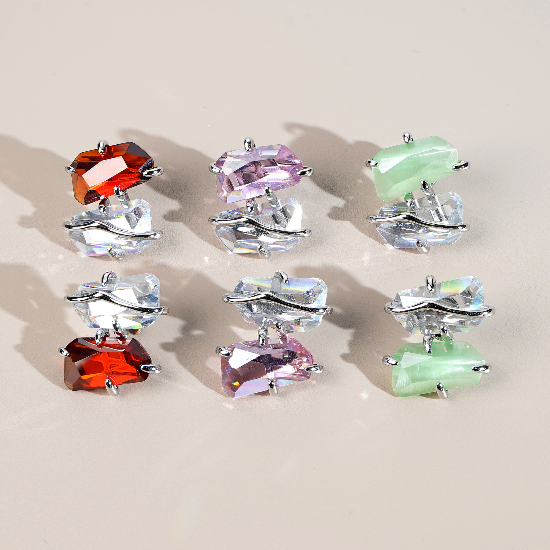 Elegant Women's Peach Blossom Sparkling Earrings for Every Occasion - Image 4