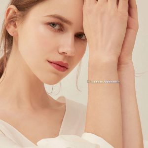 S925 Sterling Silver Two-tone Zircon Fashion Bracelet - Versatile All-match Accessory