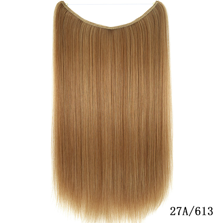 22 Inch Invisible Wire Hair Extensions - No Clips, Secret Fish Line Hairpieces, Silky Straight Synthetic Hair - Image 5