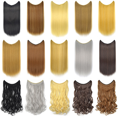 22 Inch Invisible Wire Hair Extensions - No Clips, Secret Fish Line Hairpieces, Silky Straight Synthetic Hair - Image 10