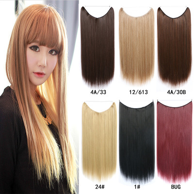 22 Inch Invisible Wire Hair Extensions - No Clips, Secret Fish Line Hairpieces, Silky Straight Synthetic Hair - Image 13