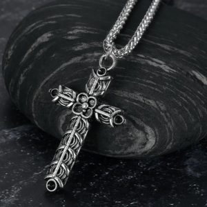 Stylish Vintage Nordic Rune Necklaces for Men - Stainless Steel Norse Runes Viking Jewelry, Pagan Elder Futhark Pendant Amulet Fashion