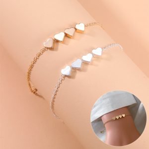 Exquisite Korean Fashion Jewelry: Simple Thin Chain Heart Bracelet for Women & Girls - Perfect Birthday Party Gift