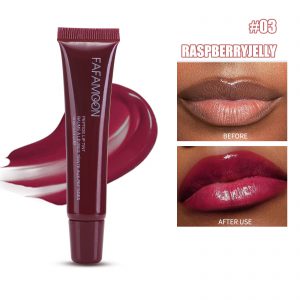 Waterproof Glossy Lip Glaze - Long Lasting Tea Red Liquid Lipstick for Doodle Lip Korean Makeup