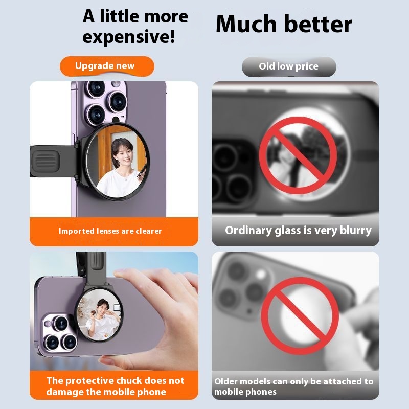 Mobile Phone Rear Camera Self-Timer Clip with Auxiliary Mirror for Self-Shooting - Image 7