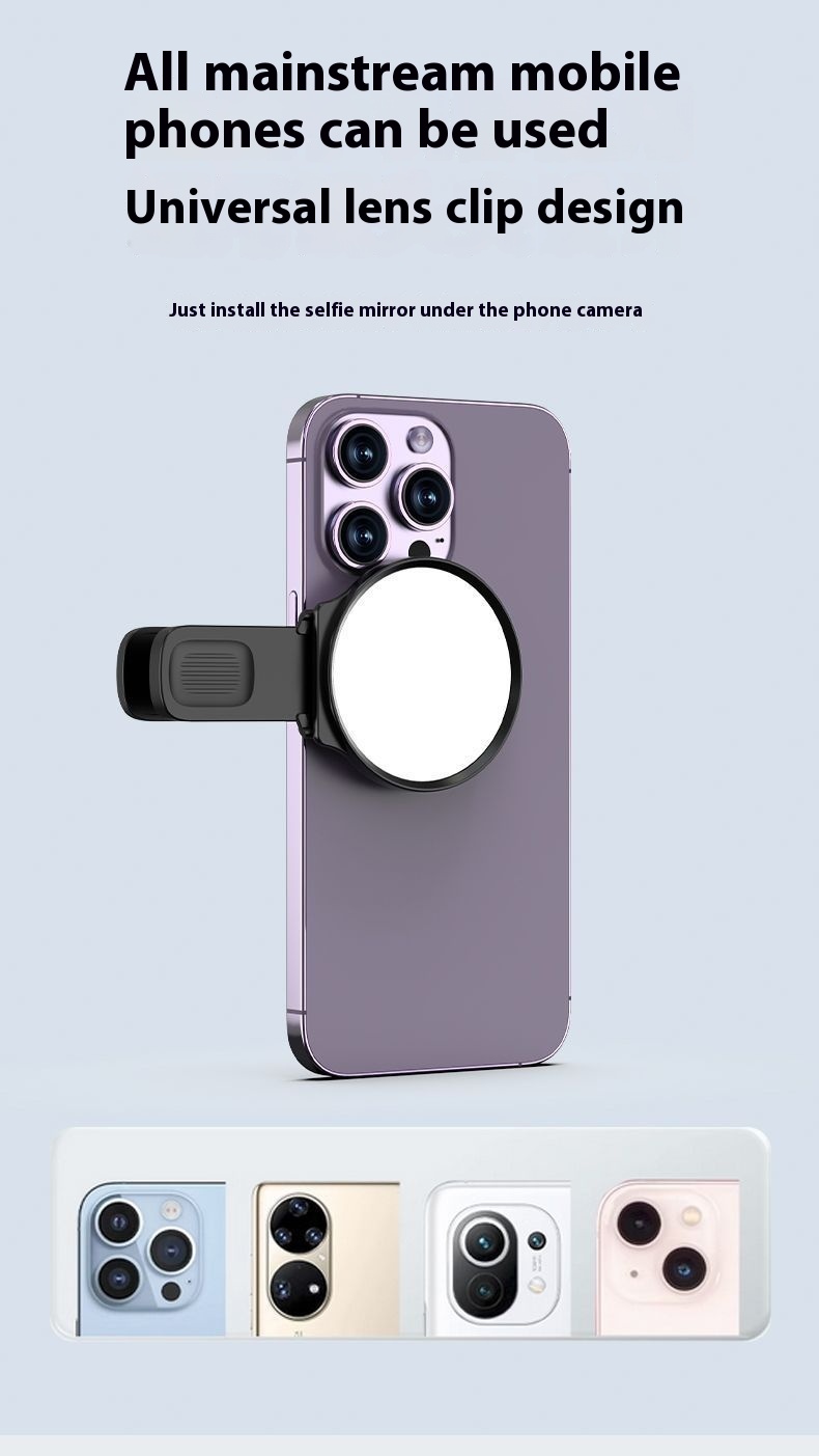 Mobile Phone Rear Camera Self-Timer Clip with Auxiliary Mirror for Self-Shooting - Image 13