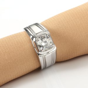 Sterling Silver Gold-Plated Mosaite Ring - Elegant Jewelry for Every Occasion