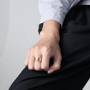 Titanium Steel Matte Brushed Ring - Stylish Men's and Women's Bracelets